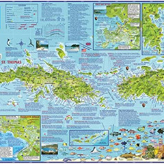 [FREE] KINDLE 📭 United States Virgin Islands USVI Map Laminated Poster by  Franko Ma