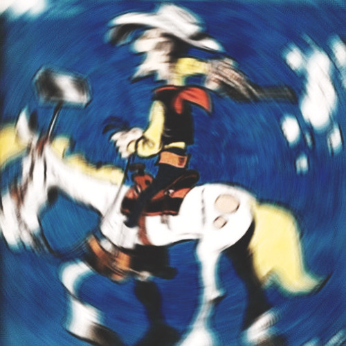 Lucky Luke riding astral horse