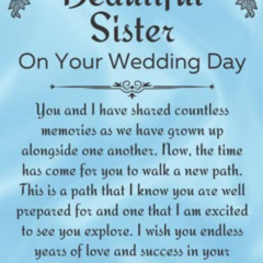 download EBOOK 📒 To My Beautiful Sister on Your Wedding Day Notebook: Gift for Siste