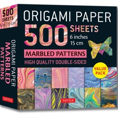 ✔PDF⚡️ Origami Paper 500 sheets Marbled Patterns 6' (15 cm): Tuttle Origami