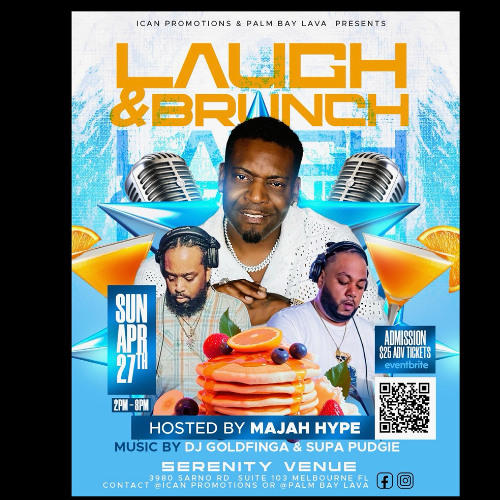 DJ GOLDFINGA, SUPA PUDGIE AND MAJAH HYPE  LIVE @ LAUGH & BRUNCH! MELBOURNE FL!