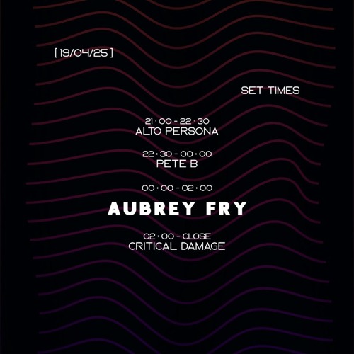 Revibe Emotions presents Aubrey Fry Live @ Bear Cave 19.04.25