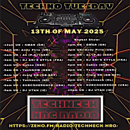Techno Tuesday - Techneck NRG Radio 13.05.25