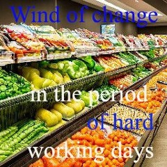 Wind of change in the period of hard working days. Grocery store. Stable Salary
