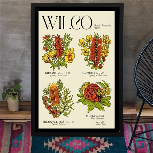 Stream Wilco Live Shows in Australia 2024 Tour Poster by Hoolatee