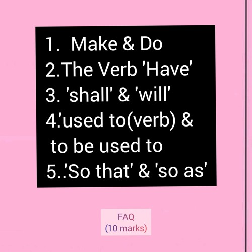 'Make' &' Do' -  'So that' & 'So as'