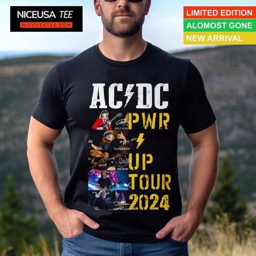 Stream Original Acdc World Tour 2024 Pwr Signatures TShirt by Nice