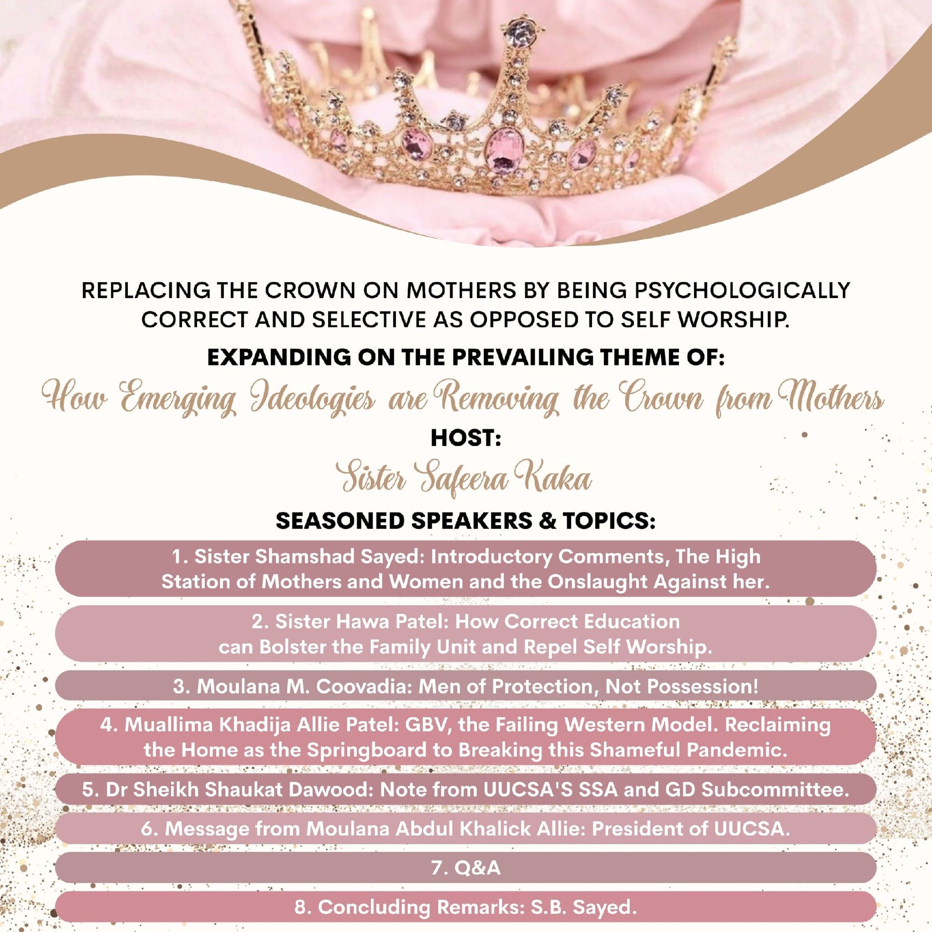 How Emerging Ideologies are removing the crown from Mothers - Panel discussion with Safeera Kaka