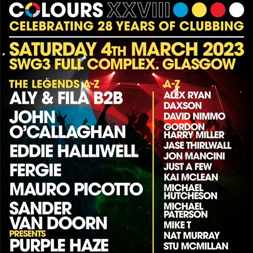 Alex Ryan Live @ Colours 28th Birthday - SWG3, Glasgow - 4.3.23