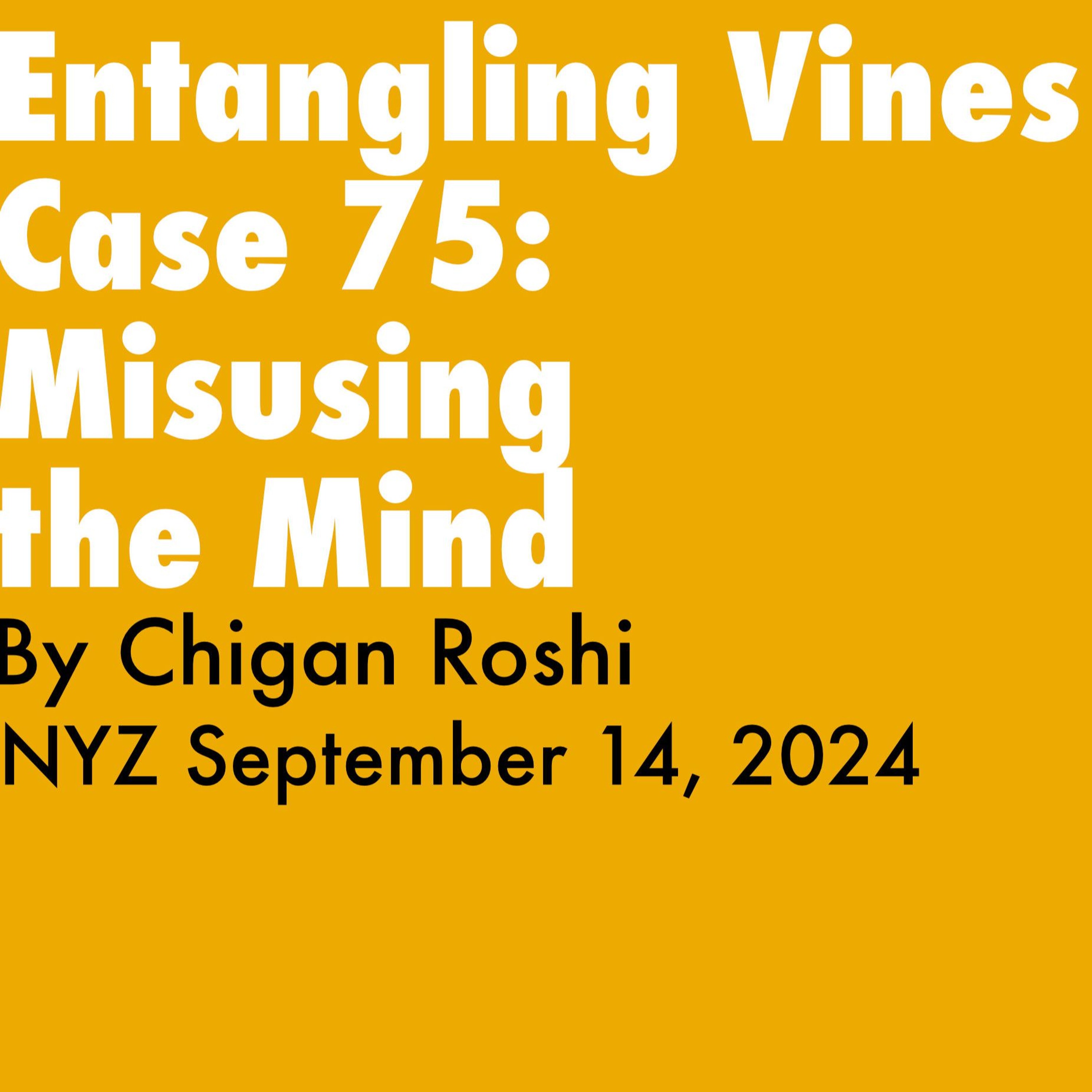 2024.09.14 - Entangling Vines Case 75, Misusing The Mind - By Chigan Roshi - Anniv. Seshhin, NYZ