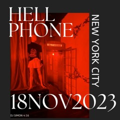 SIMON 4:16 @ Hell Phone (New York City) Nov 18, 2023 -- Industrial/Techno/Deep House