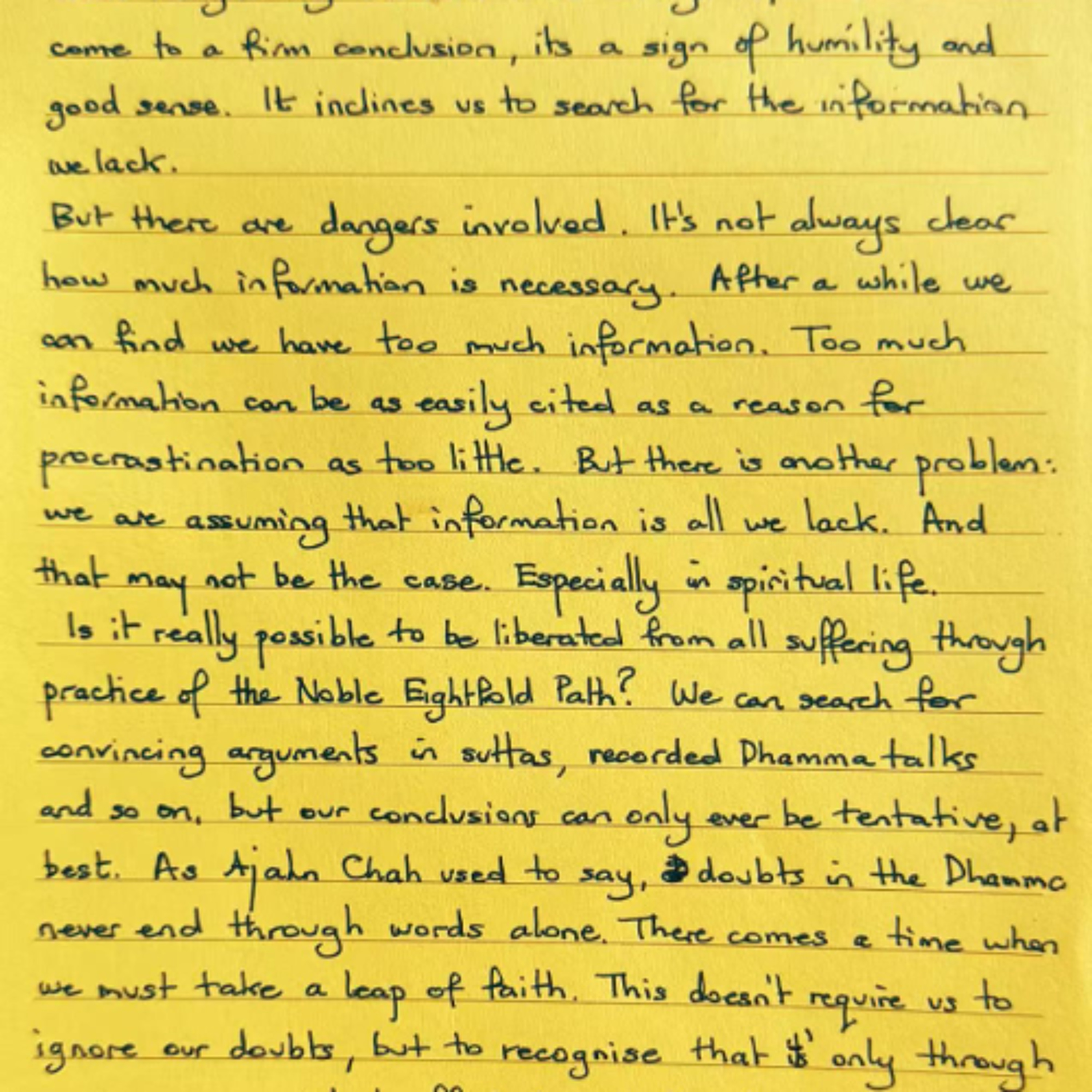 Nutrimento del Cuore - Foglietto Giallo del 18 ottobre 2025 sul dubbio e il dubitare saggiamente