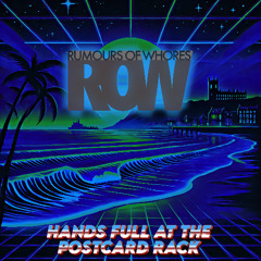 Hands Full at the Postcard Rack