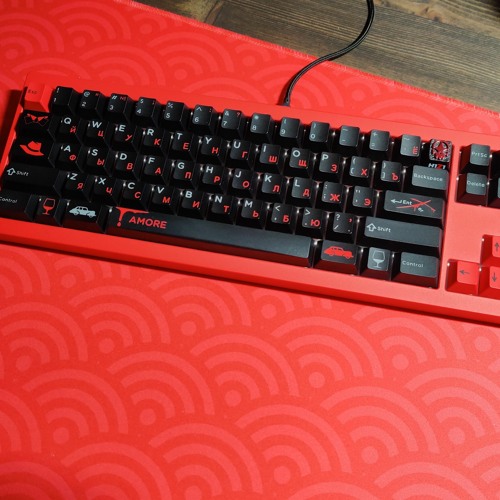 Cycle7  Domikey ABS  PP Plate  Full Foam Not PE  TX Ap Sarokeys X Geon Strawberry Wine Red Switch V2