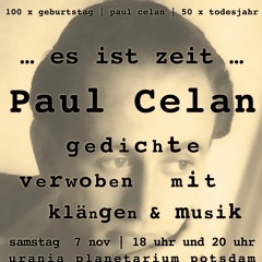 Paul Celan "...es ist Zeit..." Teaser des 60 min Abends