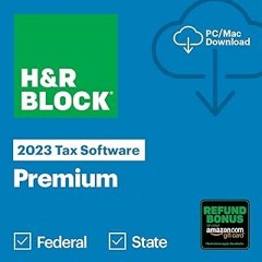 Read~[PDF]~ H&R Block Tax Software Premium 2023 with Refund Bonus Offer (Amazon Exclusive) (PC/