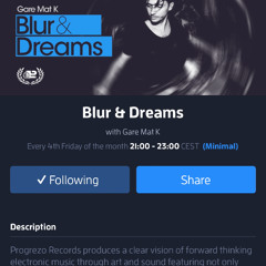"Blur & Dreams" 2-hs Radio-Show on DI.FM mixed & compiled by Gare Mat K - 27 Sept 2024
