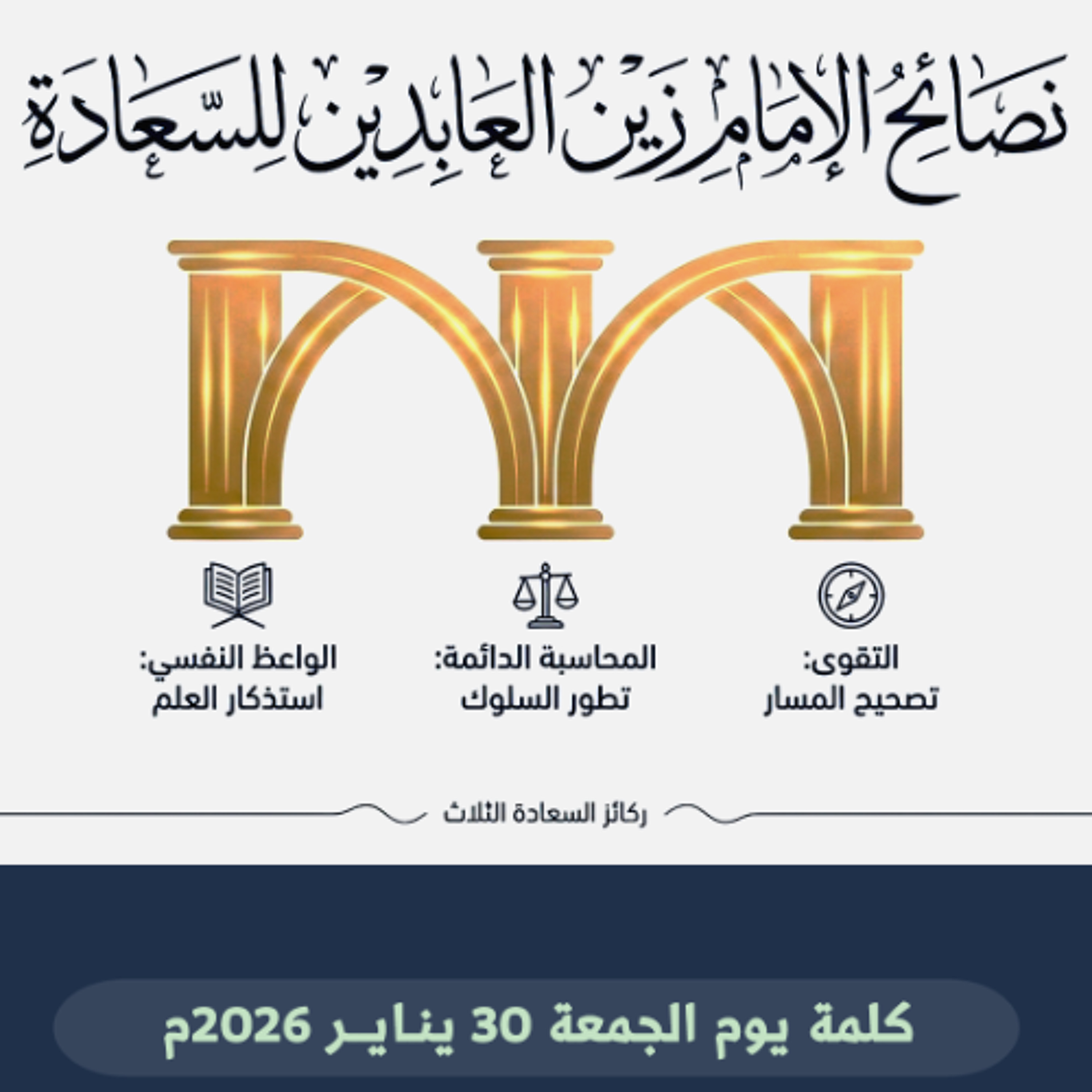حديث الجمعة في ذكرى ولادة الإمام السجاد (ع) - السعادة في مدرسة السجاد (ع) - 30 يناير 2026م episode artwork