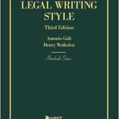 VIEW EPUB 📌 Legal Writing Style (Hornbooks) by Antonio Gidi,Henry Weihofen [KINDLE P