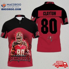 Tampa Bay Buccaneers Michael Clayton 80 Legend Printed 3D Polo Shirt