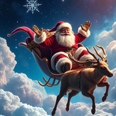 Santa’s flying in his sleigh