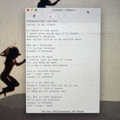 a letter to my lovers (demo)