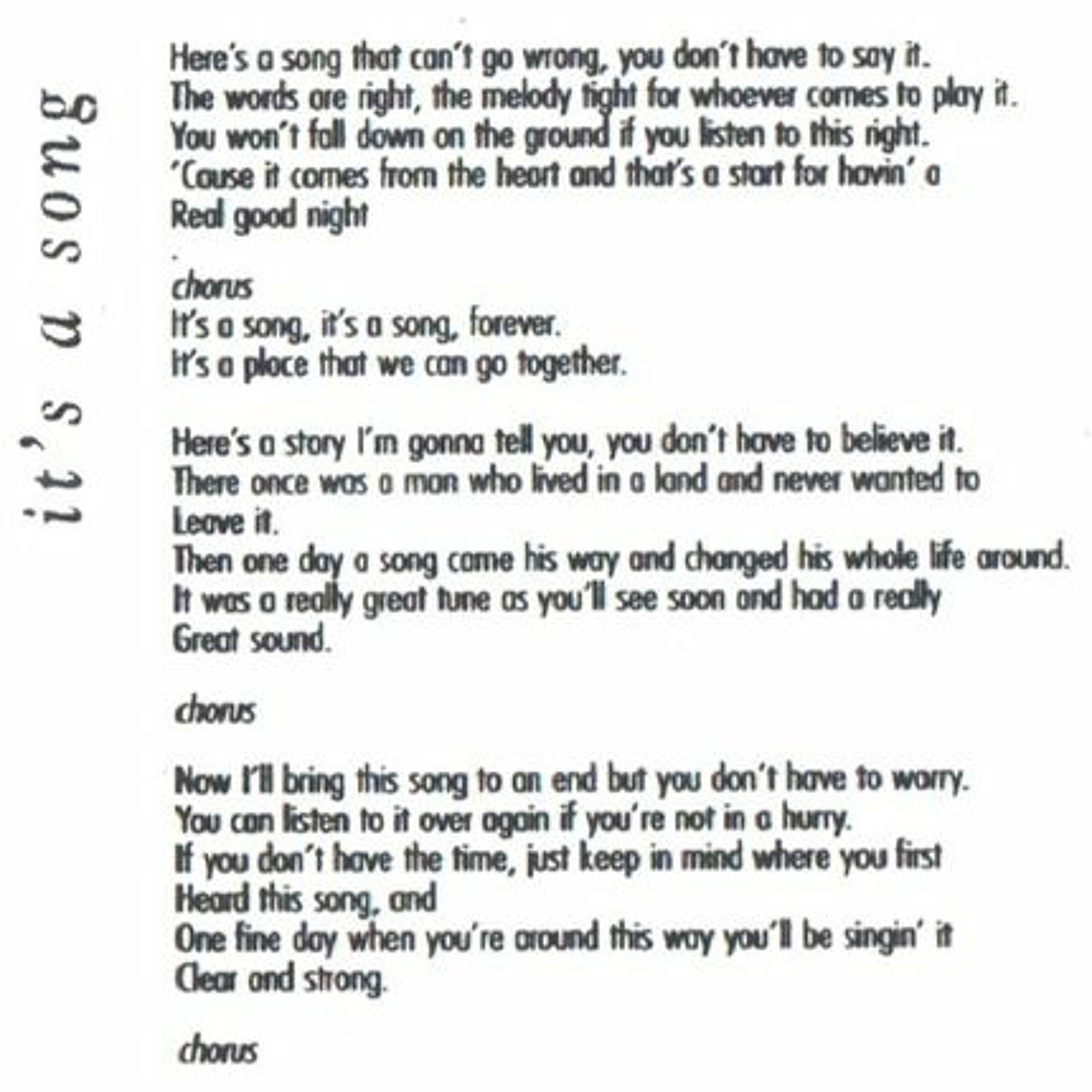 It's A Song - a song written and recorded by Adam Roberts episode artwork