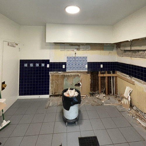 Stanied linoleum