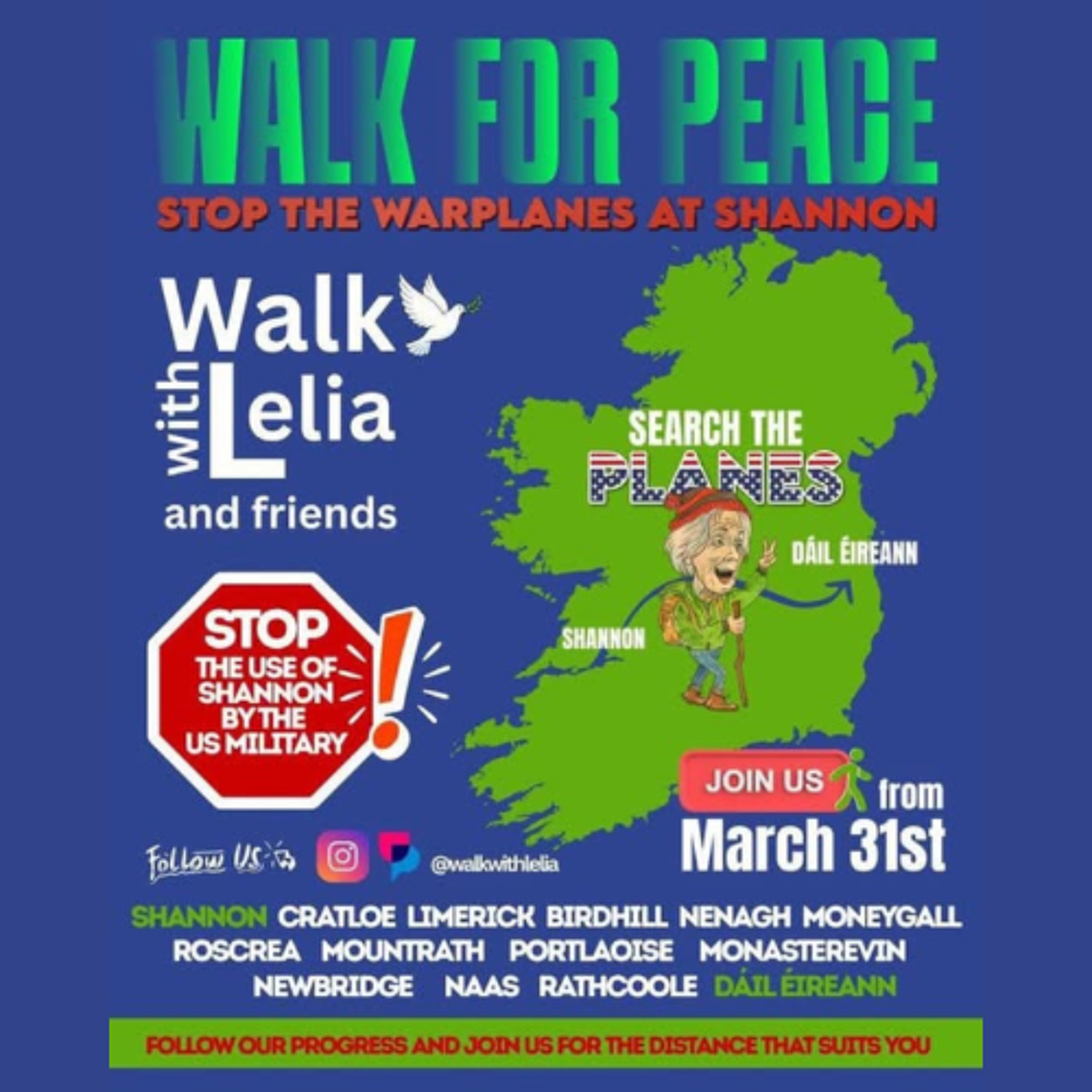 Walk with Lelia and Friends - Shannon Airport to the Dáil