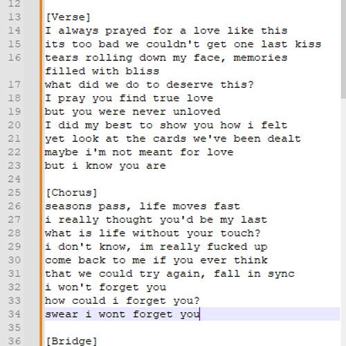 Won't Forget You (Run Far Away)