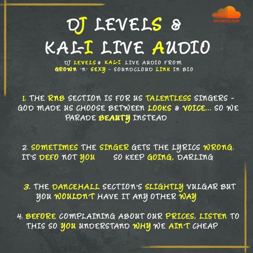 Stream DJ Levels & Kali Grown n Sexy Live Audio RnB & Dancehall by