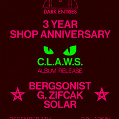 G. ZIFCAK at Dark Entries Records 12-7-25