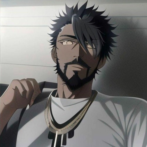 Illustration of an Anime Guy with a Beard. Stock Image - Image of artwork,  head: 185381715