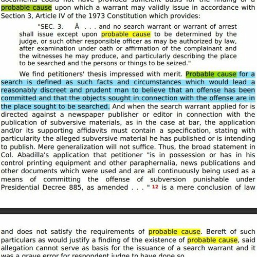 The Definition of "Probable Cause" / A Mnemonic