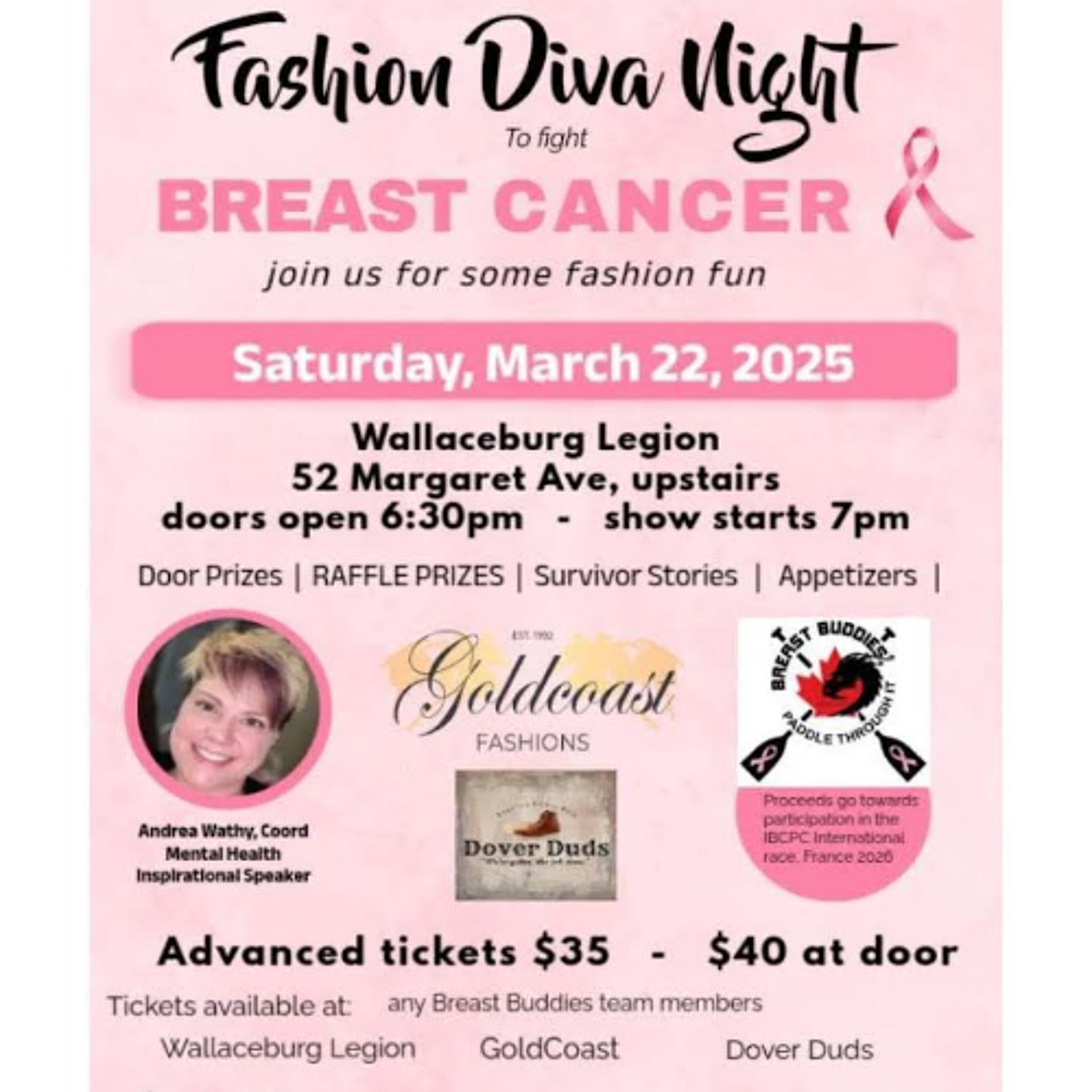 Dover Duds taking part in 'Fashion Diva Night' at the Wallaceburg Legion on Saturday to fight breast cancer episode artwork