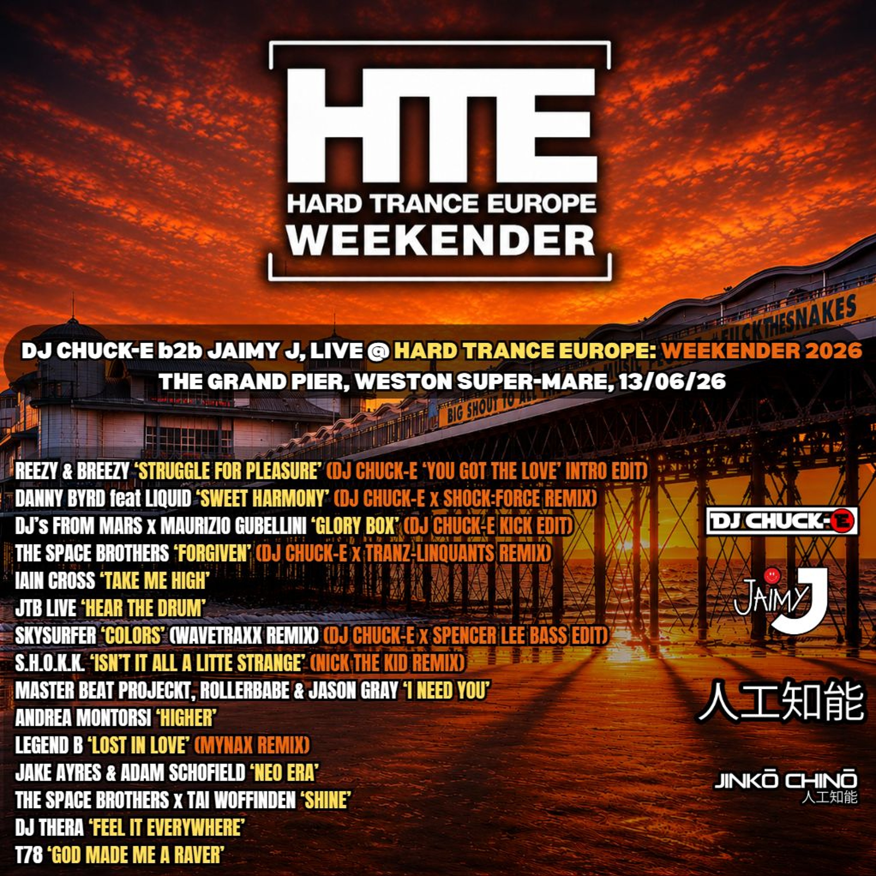 DJ Chuck-E b2b Jaimy J Live @ HTE Weekender 2026, The Grand Pier, Weston Supermare, 13th June 2026 episode artwork