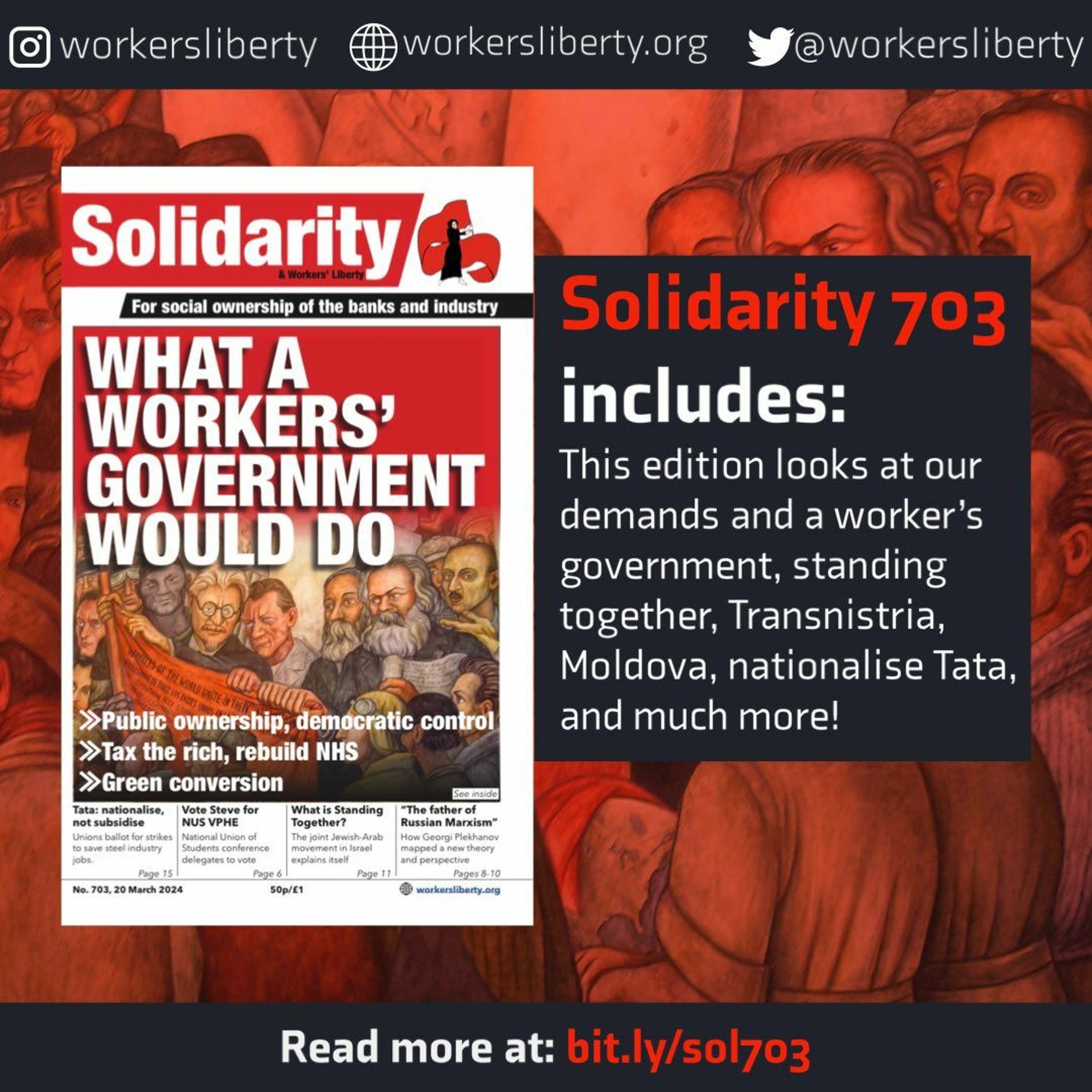 703 — What a workers' government would do | Tata steel | Steve4NUS | ST Israel | History, work, more