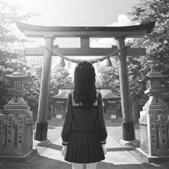 (SoJ 004) summer_festival_cicada_distant_taiko_drum_bamboo_flute_water_bubble_chatter_megaphone