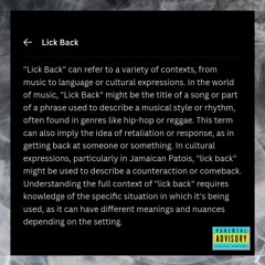 Lick Back