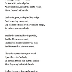 350 After Reading In A Letter Proposals For Building A Cottage by John Clare, read by R Trinder