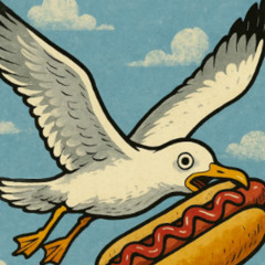 Seagull stole my hotdog :(