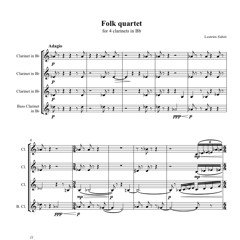 Folk quartet - for 4 clarinet’s in Bb(Excerpt)