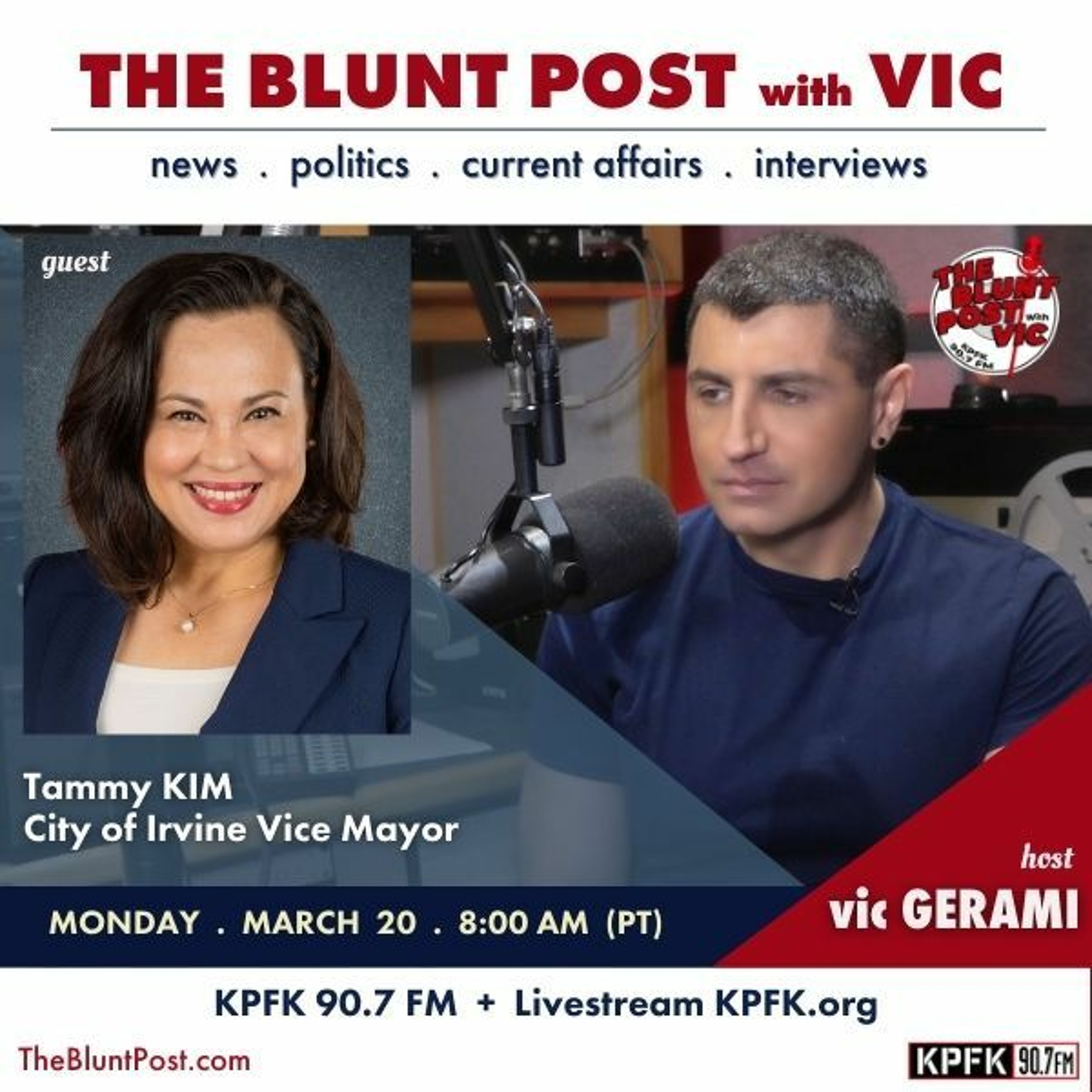 THE BLUNT POST with VIC: Guest, City of Irvine Vice Mayor, Tammy Kim episode artwork