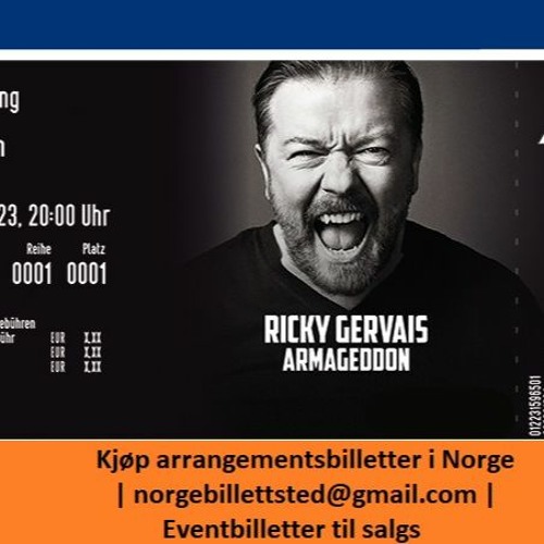 Stream Ricky Gervais Armageddon-billetter til salgs | norgebillettsted