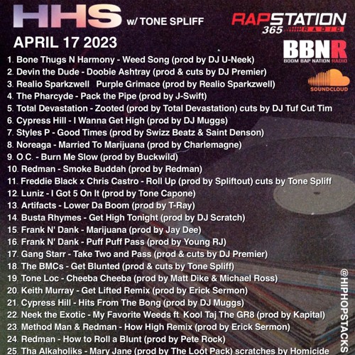 Hip Hop Stacks with Tone Spliff - 04/17/23 (420 Special)