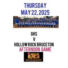 MAY 22 2025 GHS V HOLLOW ROCK BRUCETON AFTERNOON GAME