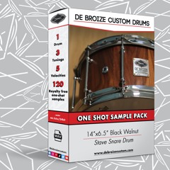 De Broize Snare Drum Sample - 14x6.5 - Black Walnut - Low Tuning Demo - Unprocessed