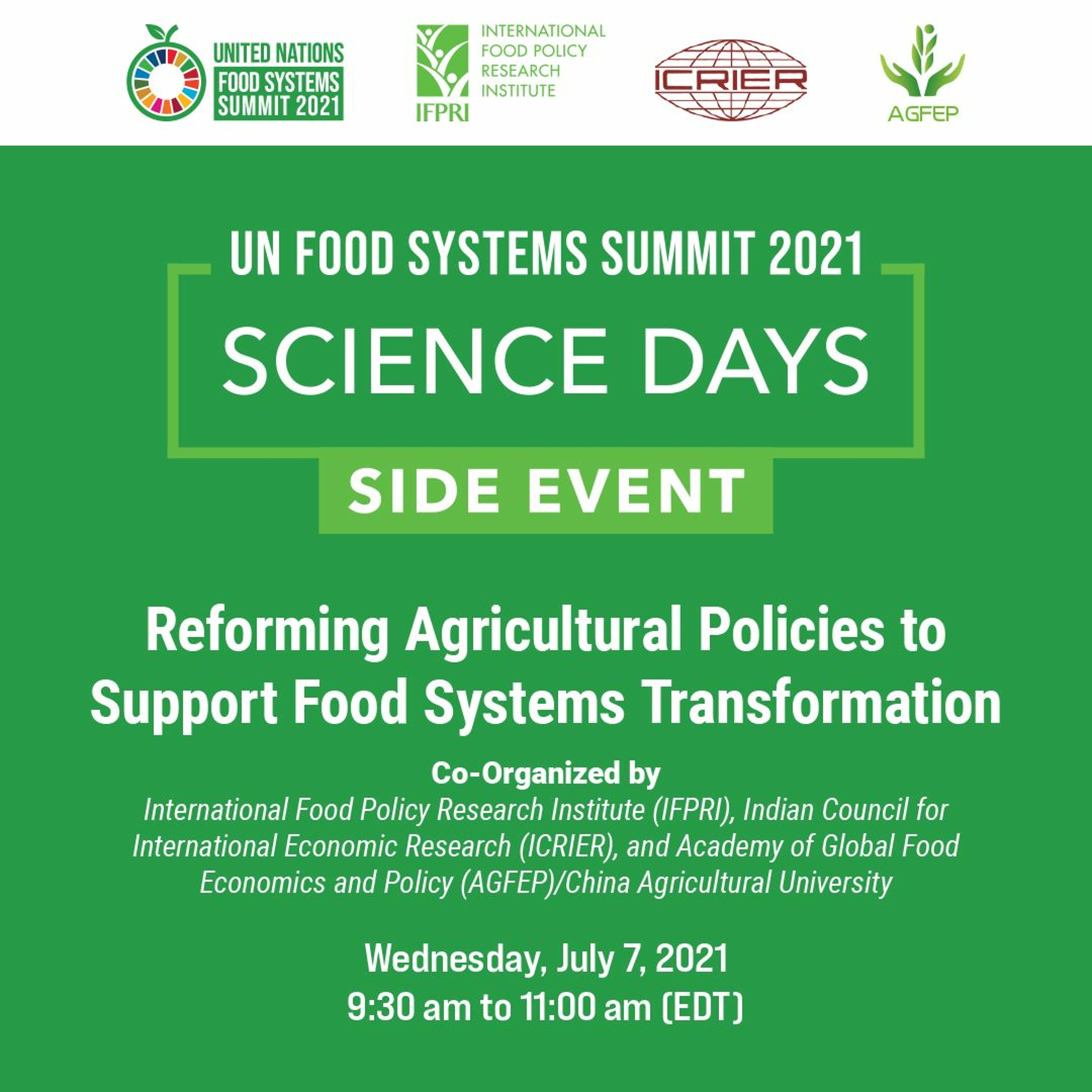 UNFSS Science Days Side Event: Reforming Agric. Policies to Support Food Systems Transformation episode artwork