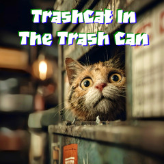 Trash Cat in the Trashcan