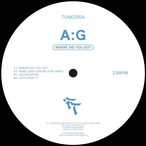 TUNEZ004 - A:G - Where Did You Go? EP